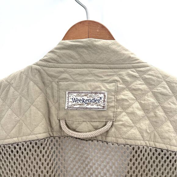 Weekender Traveler Adventure Series Outdoors Fishing Vest Beige Mesh Mens Large - Picture 7 of 8